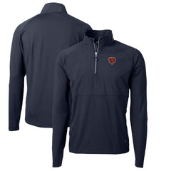 Cutter & Buck Adapt Eco Knit Hybrid Recycled Quarter-Zip Throwback Pullover Top - Chicago Bears
