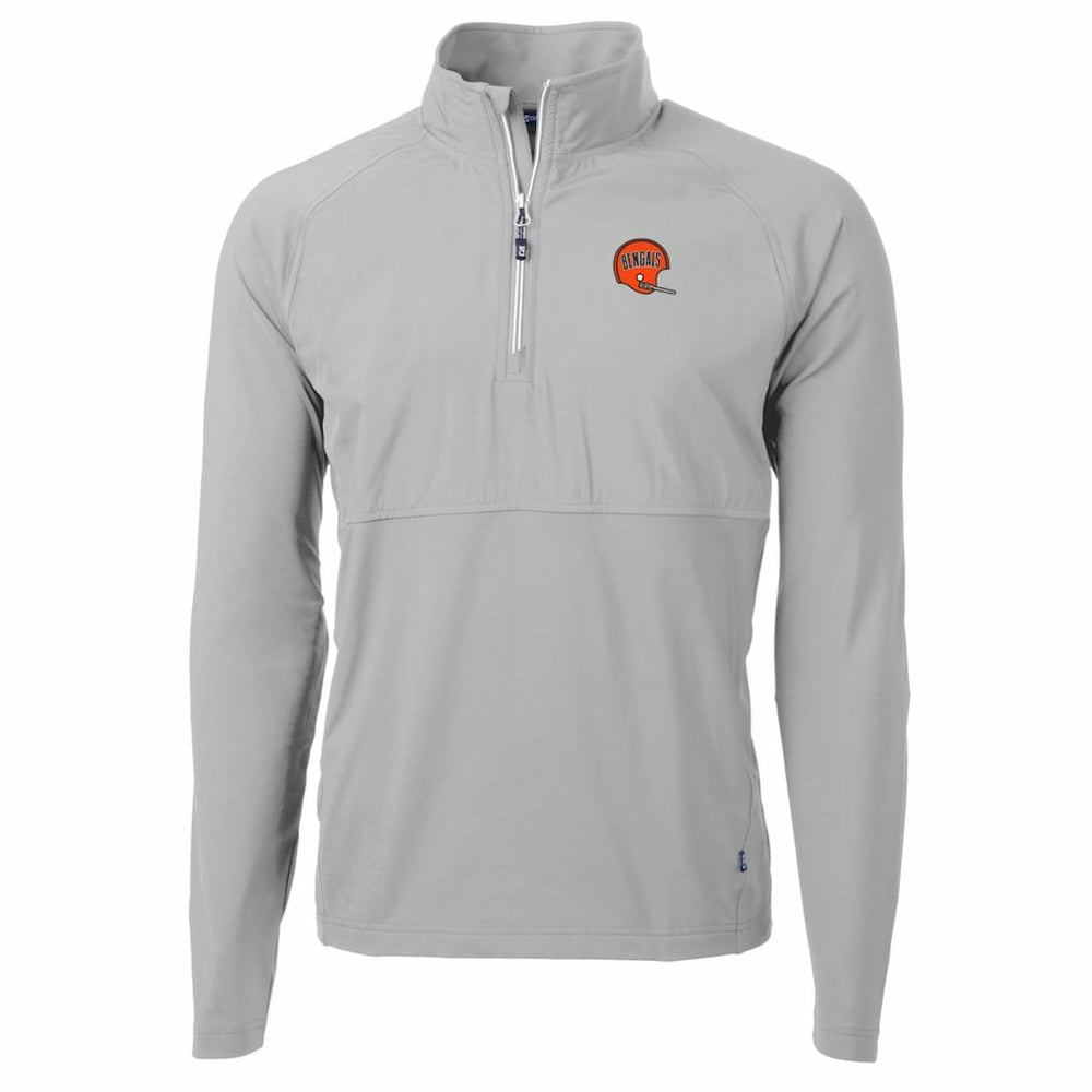 Cutter & Buck Adapt Eco Knit Hybrid Recycled Quarter-Zip Throwback Pullover Top - Cincinnati Bengals