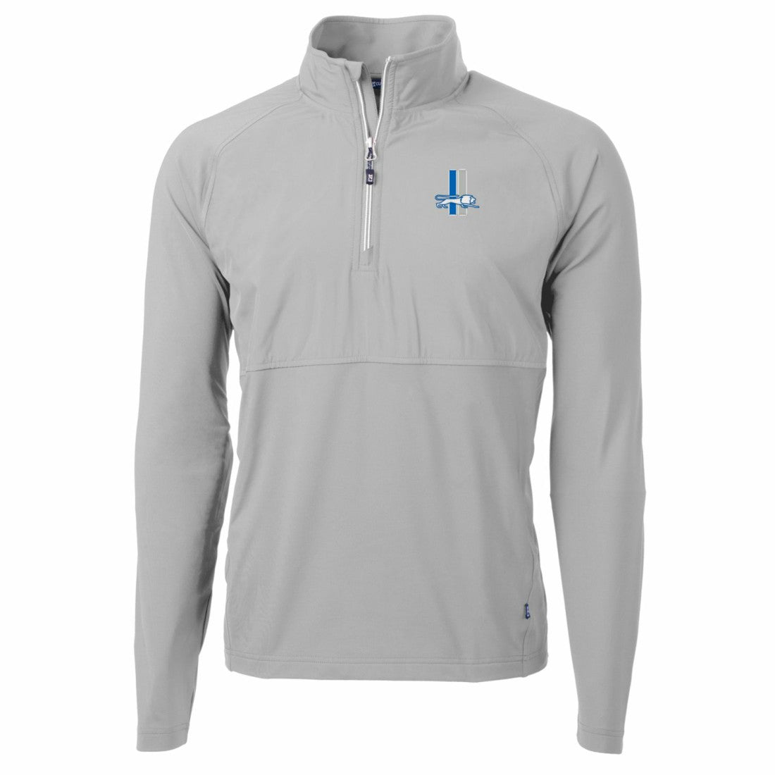 Cutter & Buck Adapt Eco Knit Hybrid Recycled Quarter-Zip Throwback Pullover Top - Detroit Lions