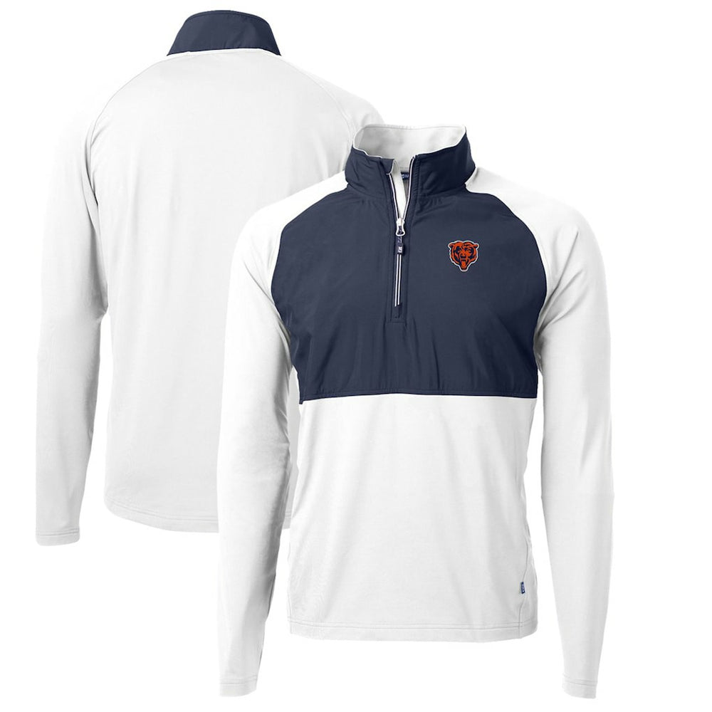 Cutter & Buck Adapt Eco Knit Hybrid Recycled Quarter-Zip Throwback Pullover Top - Chicago Bears