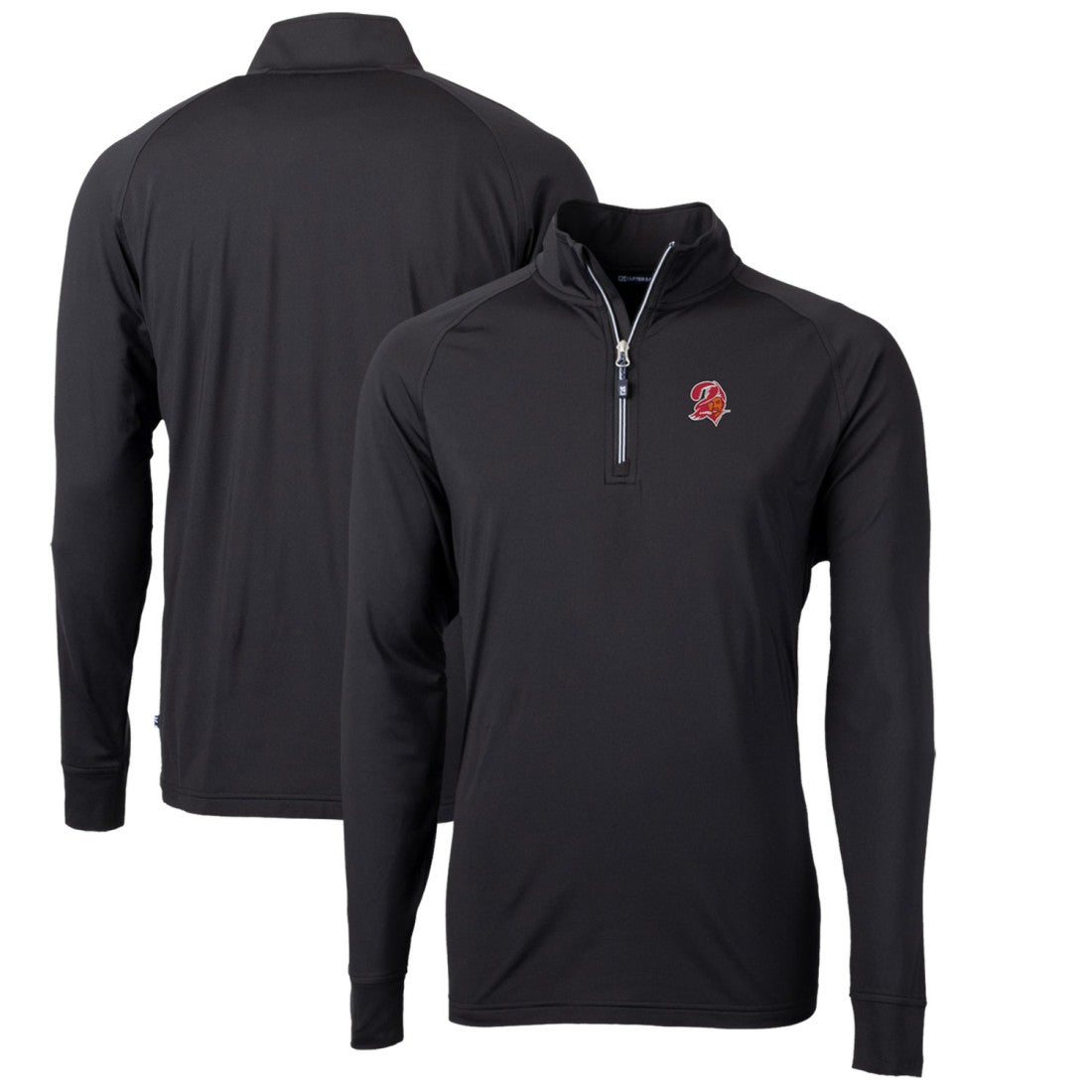 Cutter & Buck Adapt Eco Knit Stretch Recycled Quarter-Zip Throwback Pullover Top - Tampa Bay Buccaneers