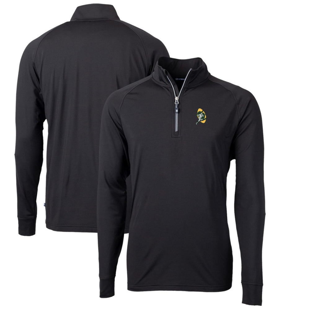Cutter & Buck Adapt Eco Knit Stretch Recycled Quarter-Zip Throwback Pullover Top - Green Bay Packers