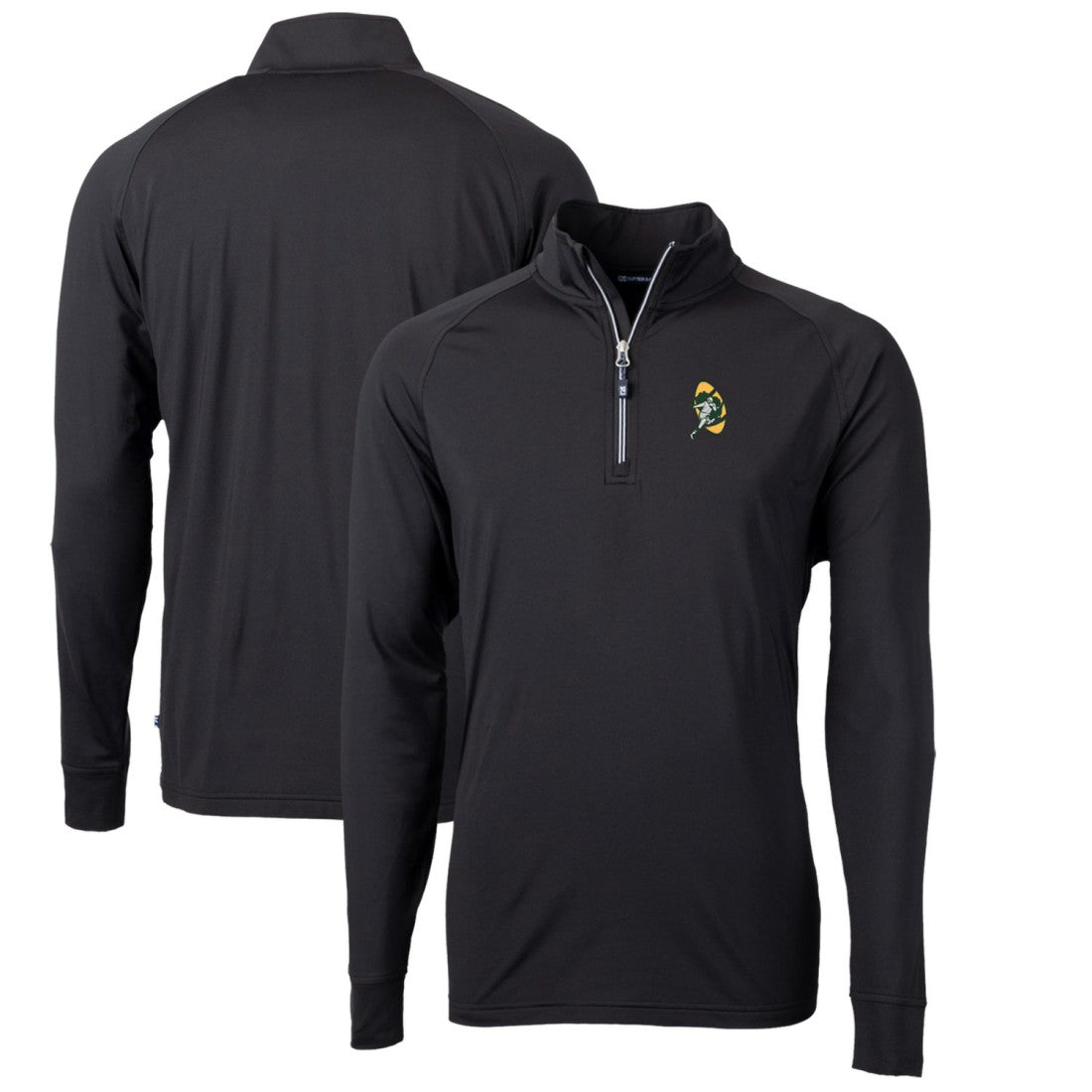 Cutter & Buck Adapt Eco Knit Stretch Recycled Quarter-Zip Throwback Pullover Top - Green Bay Packers