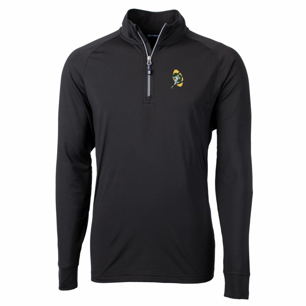 Cutter & Buck Adapt Eco Knit Stretch Recycled Quarter-Zip Throwback Pullover Top - Green Bay Packers