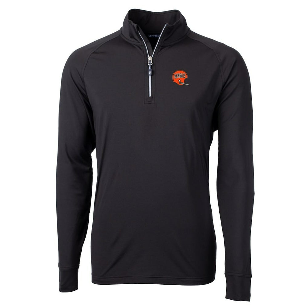 Cutter & Buck Adapt Eco Knit Stretch Recycled Quarter-Zip Throwback Pullover Top - Cincinnati Bengals