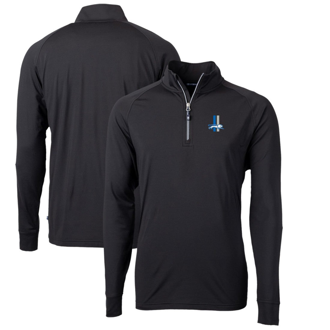 Cutter & Buck Adapt Eco Knit Stretch Recycled Quarter-Zip Throwback Pullover Top - Detroit Lions