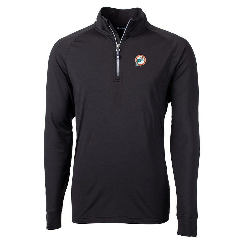 Cutter & Buck Adapt Eco Knit Stretch Recycled Quarter-Zip Throwback Pullover Top - Miami Dolphins
