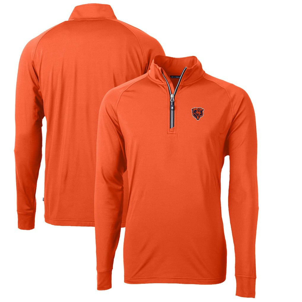Cutter & Buck Adapt Eco Knit Stretch Recycled Quarter-Zip Throwback Pullover Top - Chicago Bears