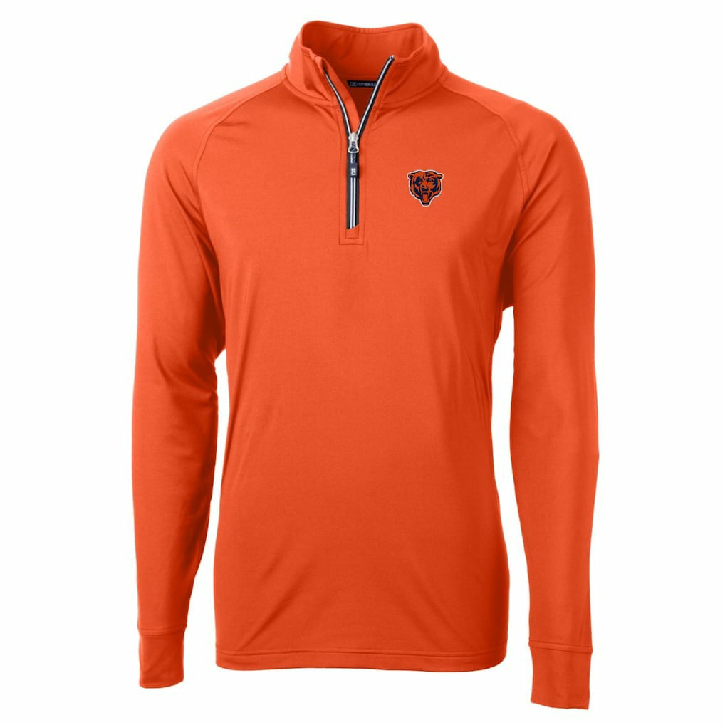 Cutter & Buck Adapt Eco Knit Stretch Recycled Quarter-Zip Throwback Pullover Top - Chicago Bears