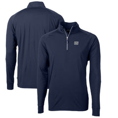 Cutter & Buck Adapt Eco Knit Stretch Recycled Quarter-Zip Throwback Pullover Top - New York Giants