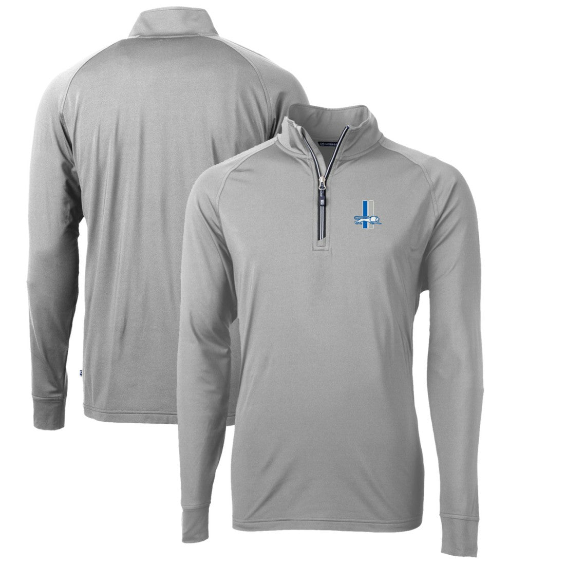 Cutter & Buck Adapt Eco Knit Stretch Recycled Quarter-Zip Throwback Pullover Top - Detroit Lions
