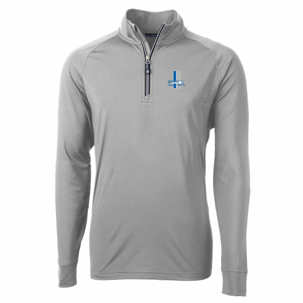 Cutter & Buck Adapt Eco Knit Stretch Recycled Quarter-Zip Throwback Pullover Top - Detroit Lions