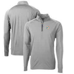 Cutter & Buck Adapt Eco Knit Stretch Recycled Quarter-Zip Throwback Pullover Top - Miami Dolphins