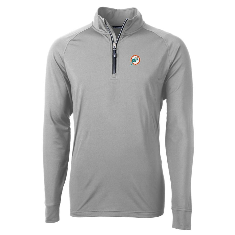 Cutter & Buck Adapt Eco Knit Stretch Recycled Quarter-Zip Throwback Pullover Top - Miami Dolphins