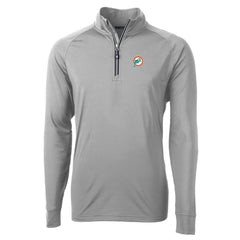 Cutter & Buck Adapt Eco Knit Stretch Recycled Quarter-Zip Throwback Pullover Top - Miami Dolphins