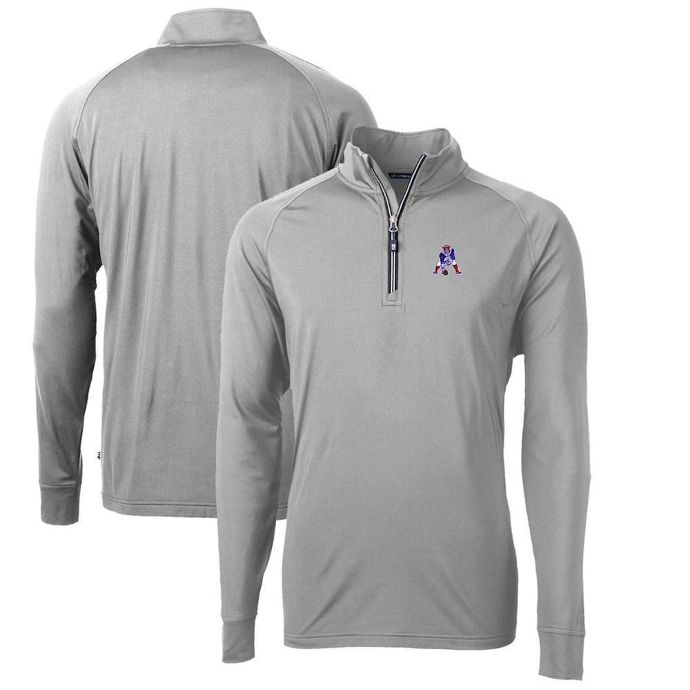 Cutter & Buck Adapt Eco Knit Stretch Recycled Quarter-Zip Throwback Pullover Top - New England Patriots