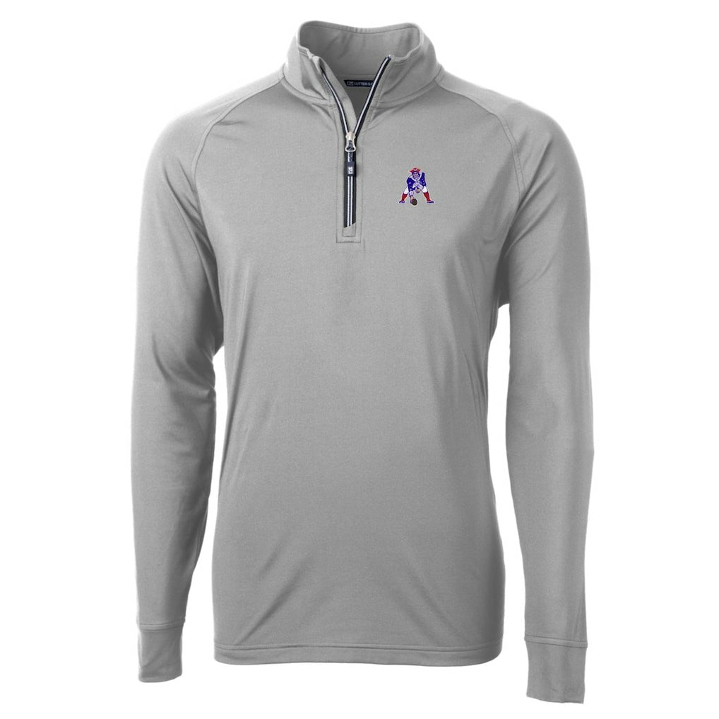 Cutter & Buck Adapt Eco Knit Stretch Recycled Quarter-Zip Throwback Pullover Top - New England Patriots