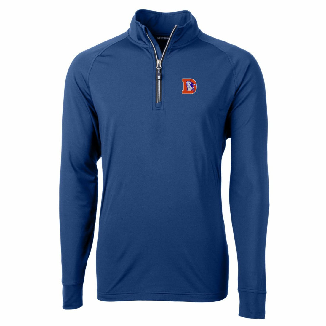 Cutter & Buck Adapt Eco Knit Stretch Recycled Quarter-Zip Throwback Pullover Top - Denver Broncos