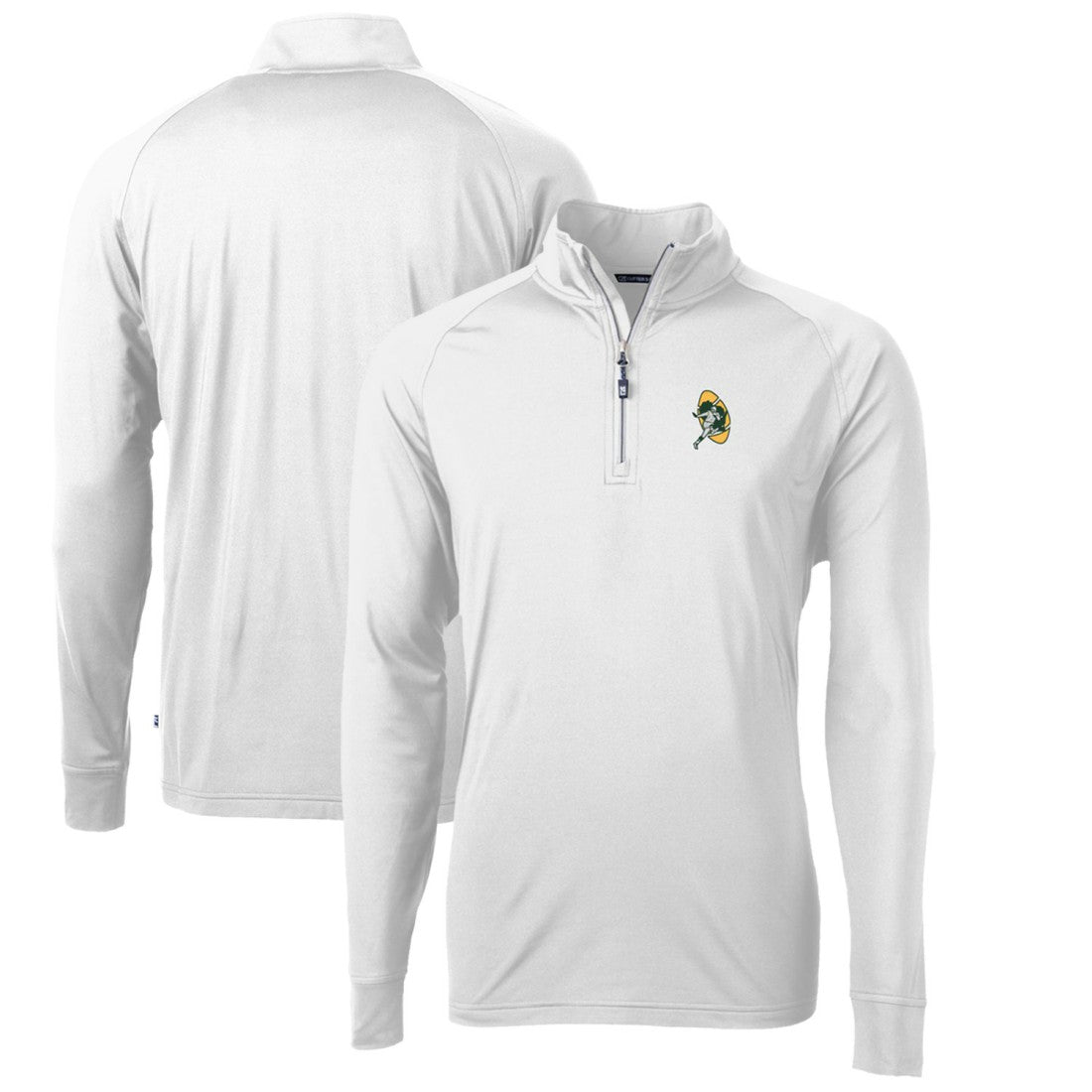 Cutter & Buck Adapt Eco Knit Stretch Recycled Quarter-Zip Throwback Pullover Top - Green Bay Packers