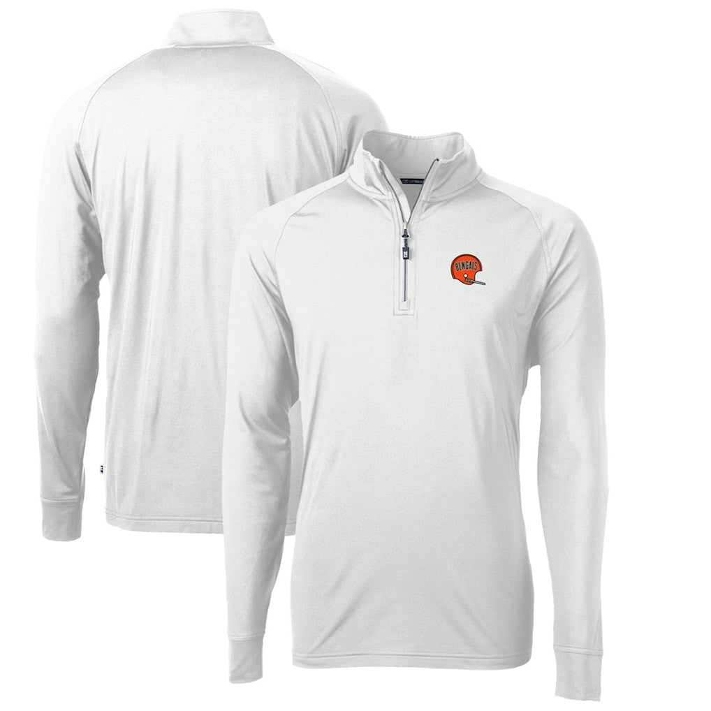 Cutter & Buck Adapt Eco Knit Stretch Recycled Quarter-Zip Throwback Pullover Top - Cincinnati Bengals