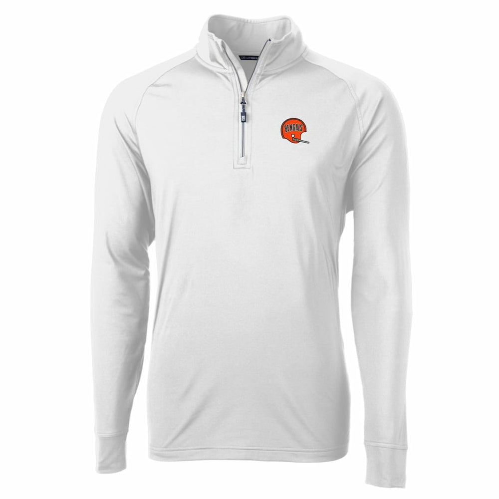 Cutter & Buck Adapt Eco Knit Stretch Recycled Quarter-Zip Throwback Pullover Top - Cincinnati Bengals