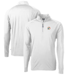 Cutter & Buck Adapt Eco Knit Stretch Recycled Quarter-Zip Throwback Pullover Top - Miami Dolphins