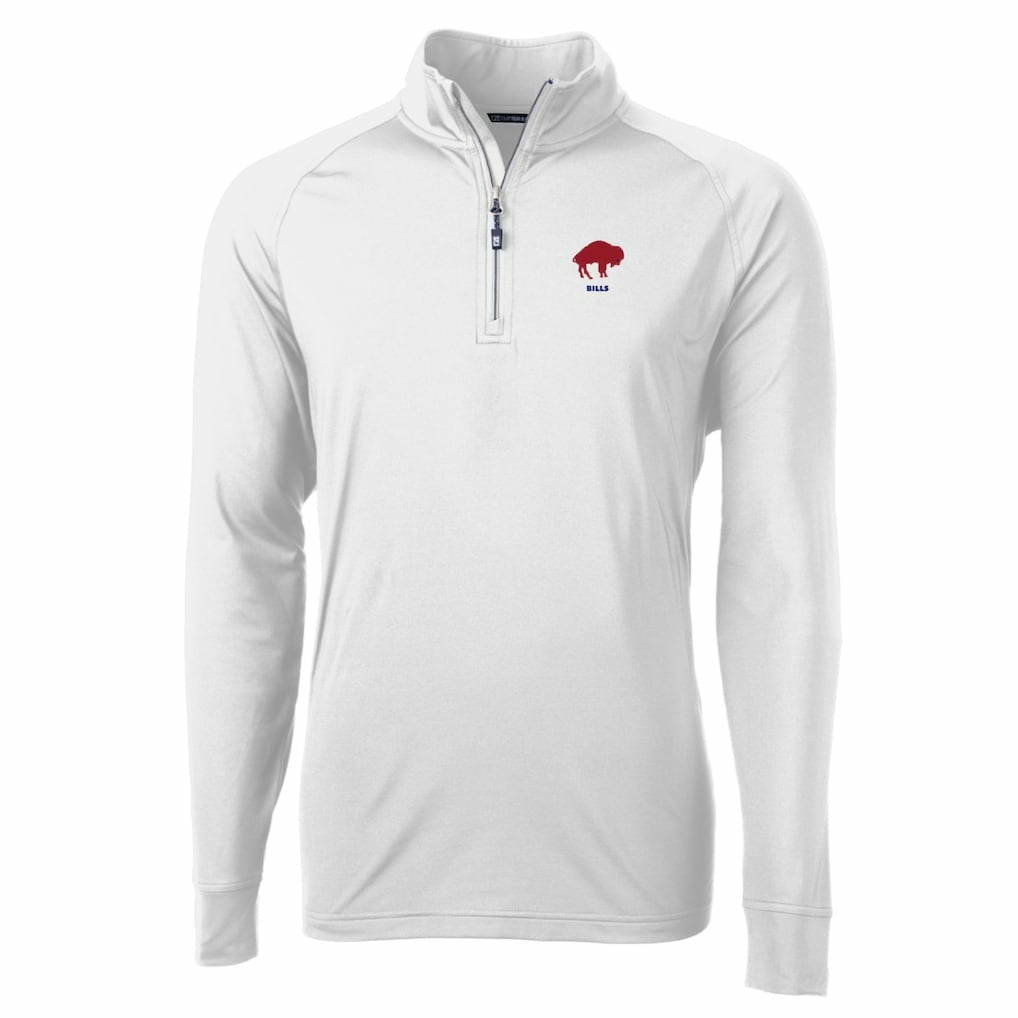 Cutter & Buck Adapt Eco Knit Stretch Recycled Quarter-Zip Throwback Pullover Top - Buffalo Bills
