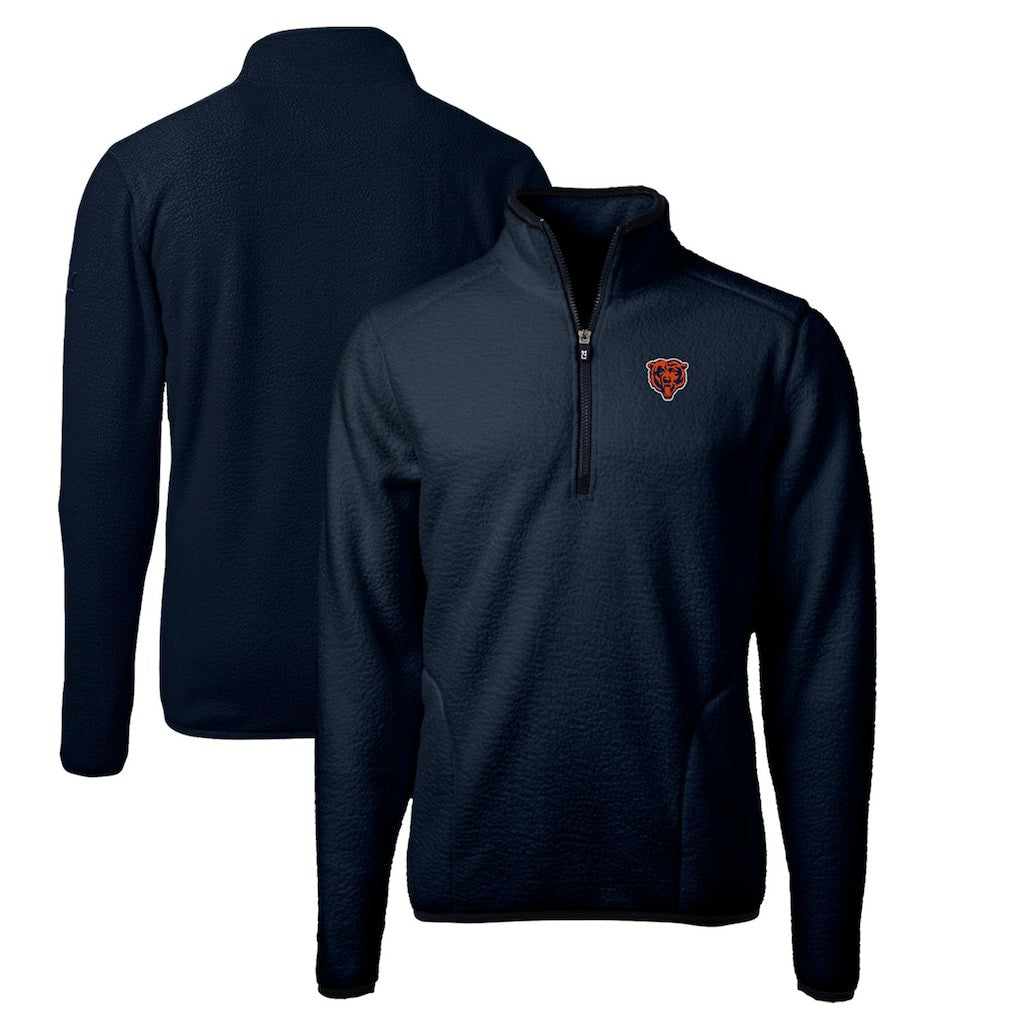 Cutter & Buck Throwback Eco Sherpa Fleece Quarter-Zip Pullover Jacket - Chicago Bears
