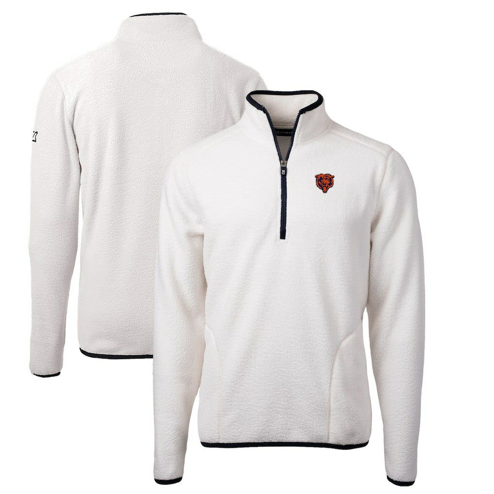 Cutter & Buck Throwback Eco Sherpa Fleece Quarter-Zip Pullover Jacket - Chicago Bears
