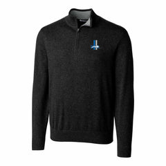 Cutter & Buck Throwback Logo Lakemont Tri-Blend Quarter-Zip Pullover Sweater - Detroit Lions