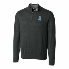 Cutter & Buck Throwback Logo Lakemont Tri-Blend Quarter-Zip Pullover Sweater - Detroit Lions