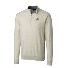 Cutter & Buck Throwback Logo Lakemont Tri-Blend Quarter-Zip Pullover Sweater - New Orleans Saints