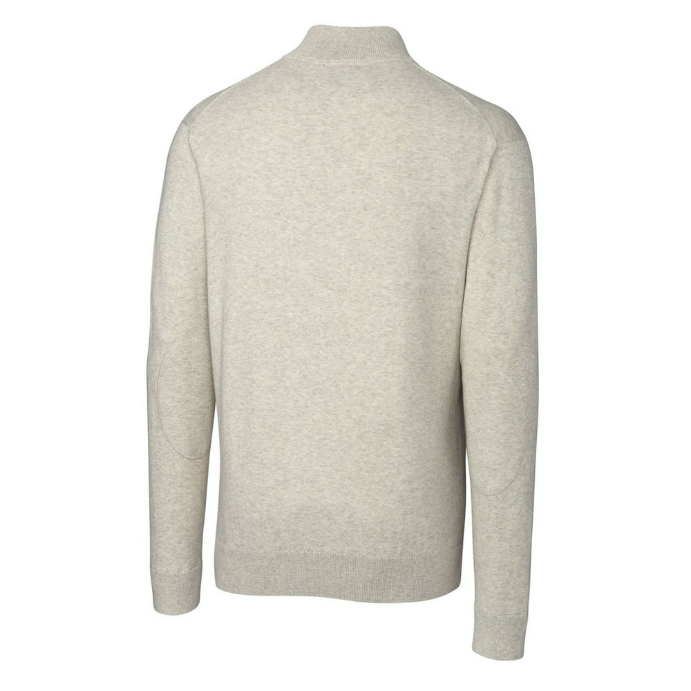 Cutter & Buck Throwback Logo Lakemont Tri-Blend Quarter-Zip Pullover Sweater - New Orleans Saints