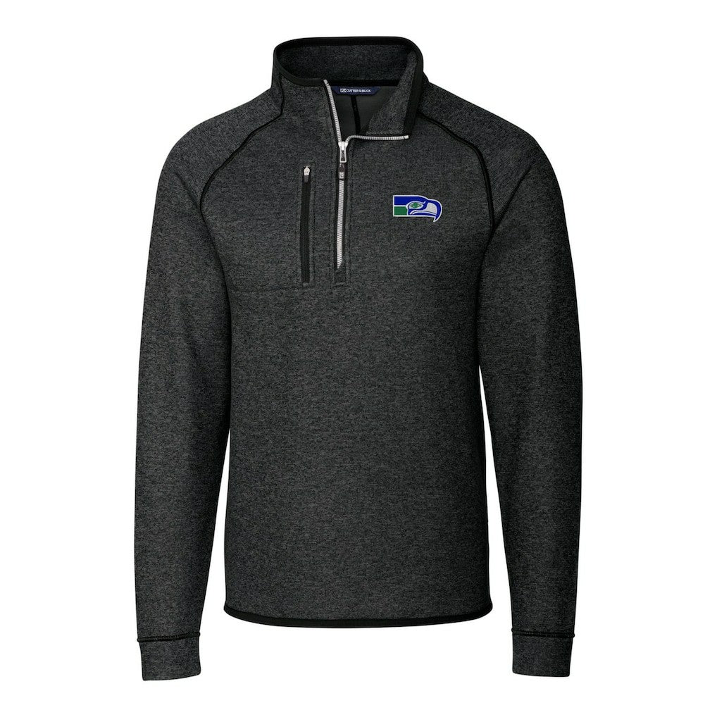 Cutter & Buck Throwback Logo Mainsail Sweater-Knit Half-Zip Pullover Jacket - Seattle Seahawks
