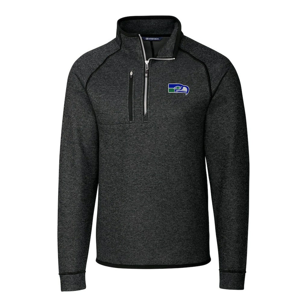Cutter & Buck Throwback Logo Mainsail Sweater-Knit Half-Zip Pullover Jacket - Seattle Seahawks