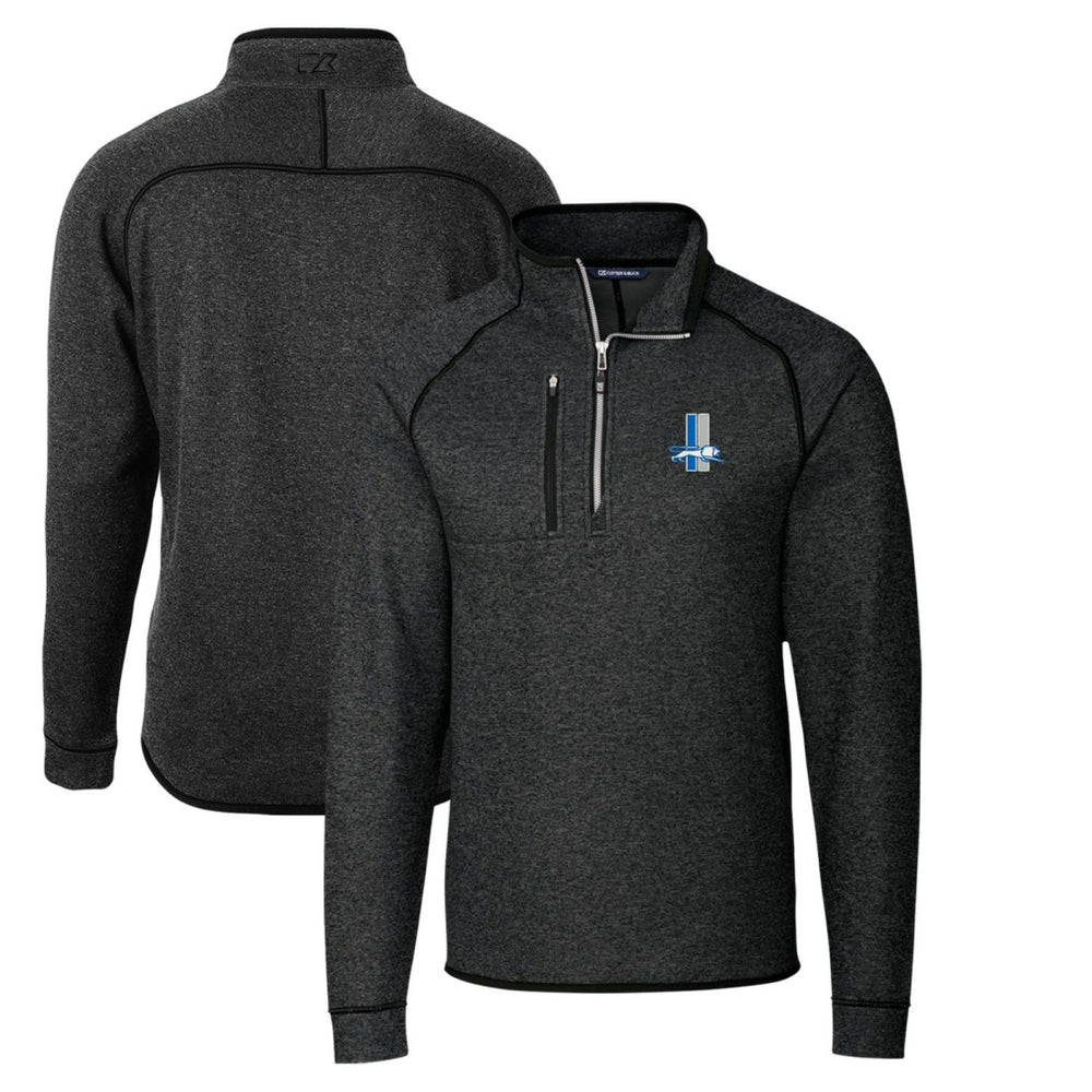 Cutter & Buck Throwback Logo Mainsail Sweater-Knit Half-Zip Pullover Jacket - Detroit Lions