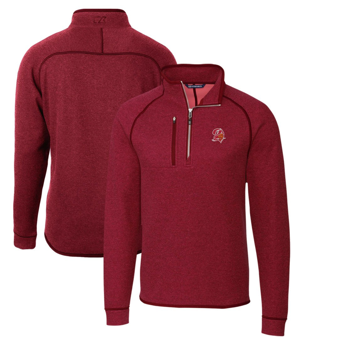 Cutter & Buck Mainsail Sweater-Knit Half-Zip Pullover Jacket - Tampa Bay Buccaneers