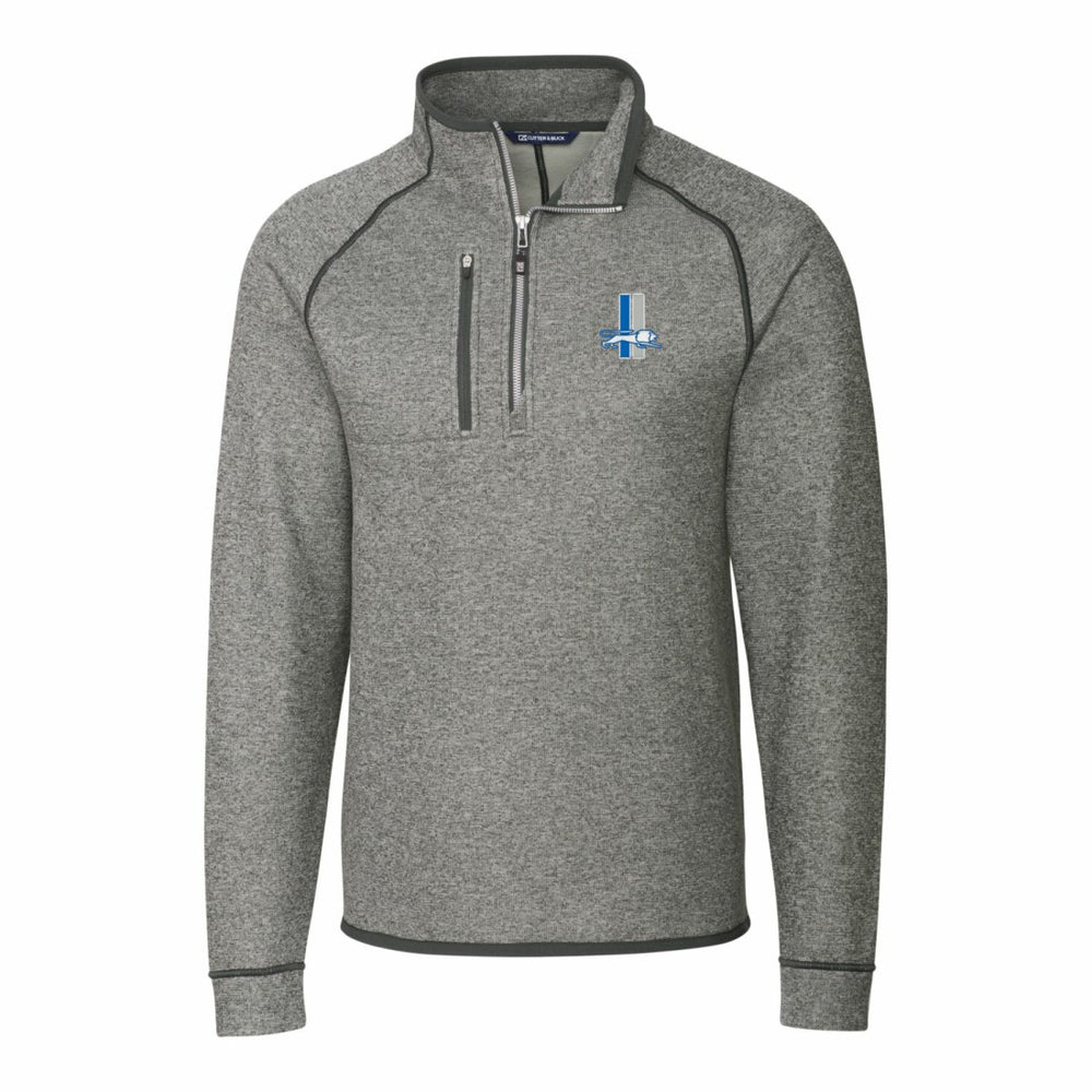 Cutter & Buck Throwback Logo Mainsail Sweater-Knit Half-Zip Pullover Jacket - Detroit Lions