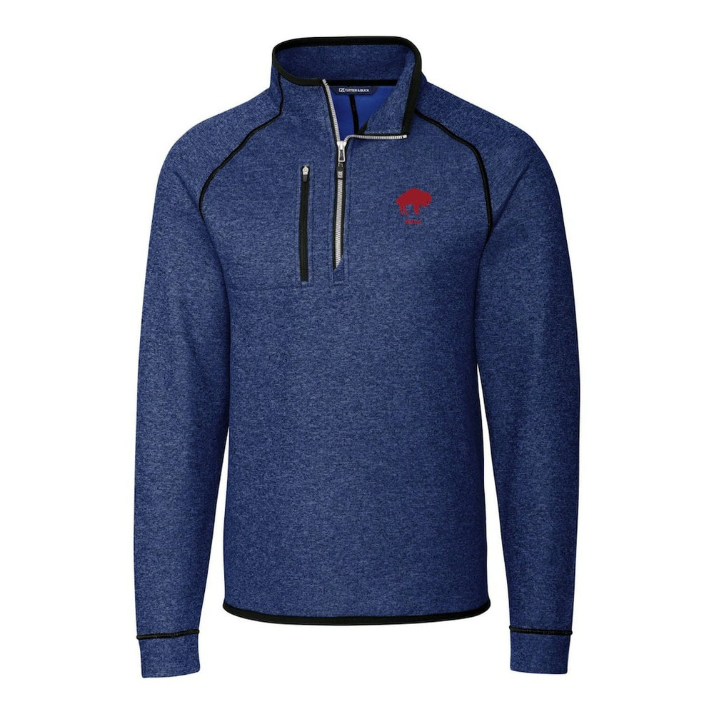 Cutter & Buck Throwback Logo Mainsail Sweater-Knit Half-Zip Pullover Jacket - Buffalo Bills