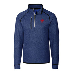 Cutter & Buck Throwback Logo Mainsail Sweater-Knit Half-Zip Pullover Jacket - Buffalo Bills