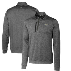 Cutter & Buck Stealth Heathered Throwback Logo Quarter-Zip Pullover Top - New York Jets
