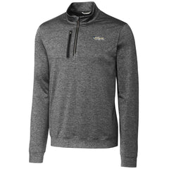 Cutter & Buck Stealth Heathered Throwback Logo Quarter-Zip Pullover Top - New York Jets