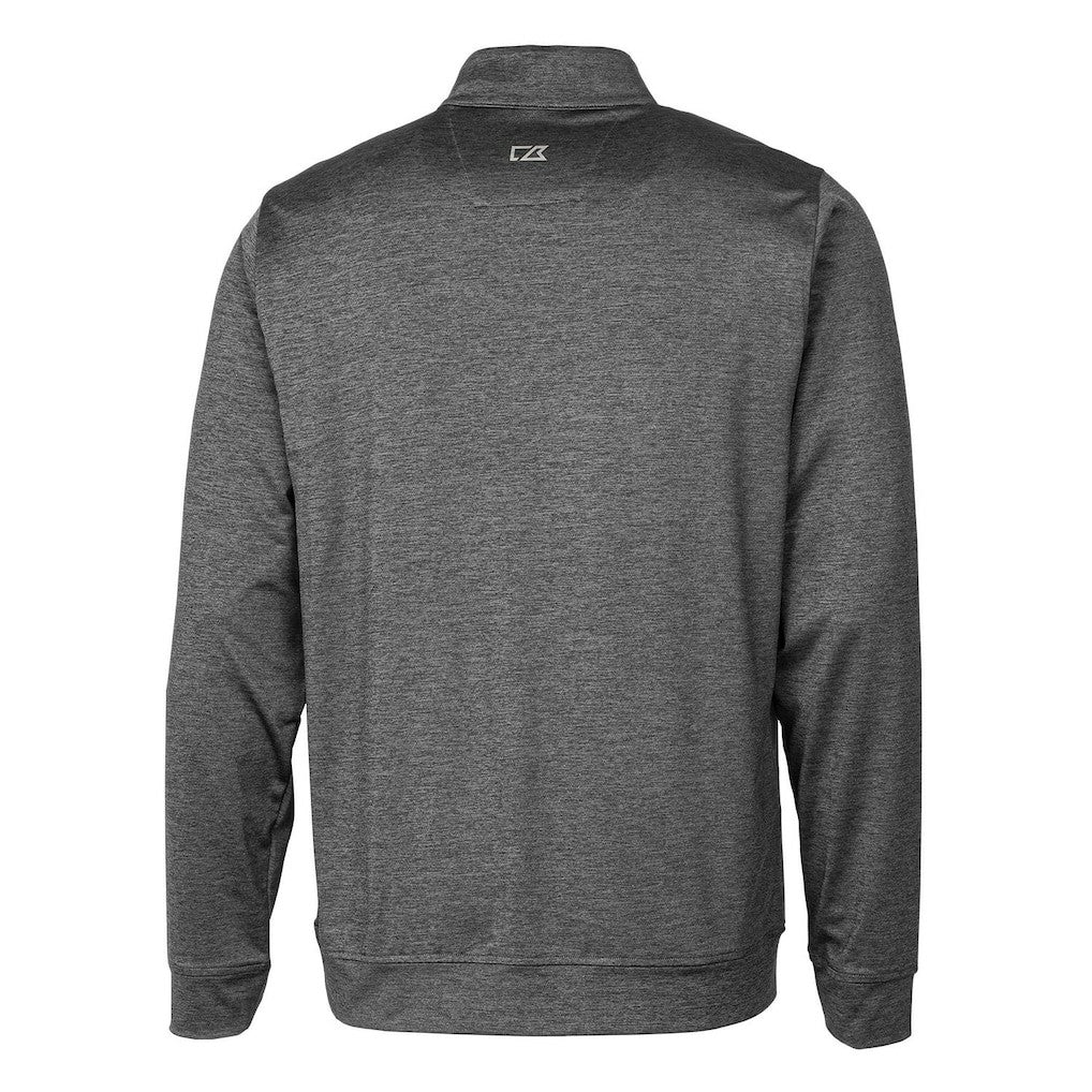 Cutter & Buck Stealth Heathered Throwback Logo Quarter-Zip Pullover Top - New York Jets