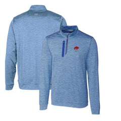 Cutter & Buck Stealth Heathered Throwback Logo Quarter-Zip Pullover Top - Buffalo Bills
