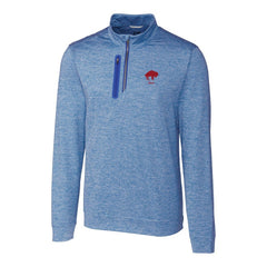 Cutter & Buck Stealth Heathered Throwback Logo Quarter-Zip Pullover Top - Buffalo Bills