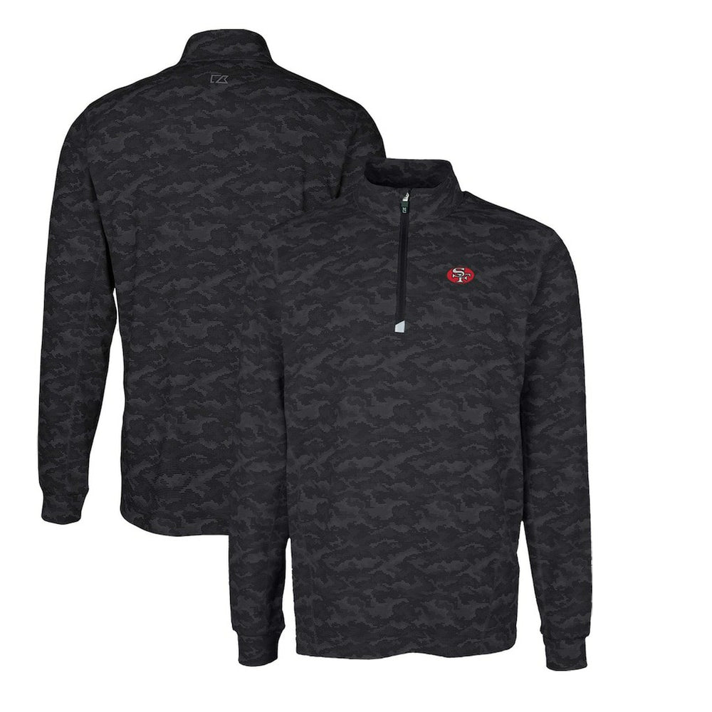 Cutter & Buck Throwback Logo Traverse Camo Print Stretch Quarter-Zip Pullover Top - San Francisco 49ers