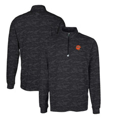 Cutter & Buck Throwback Logo Traverse Camo Print Stretch Quarter-Zip Pullover Top - Cincinnati Bengals