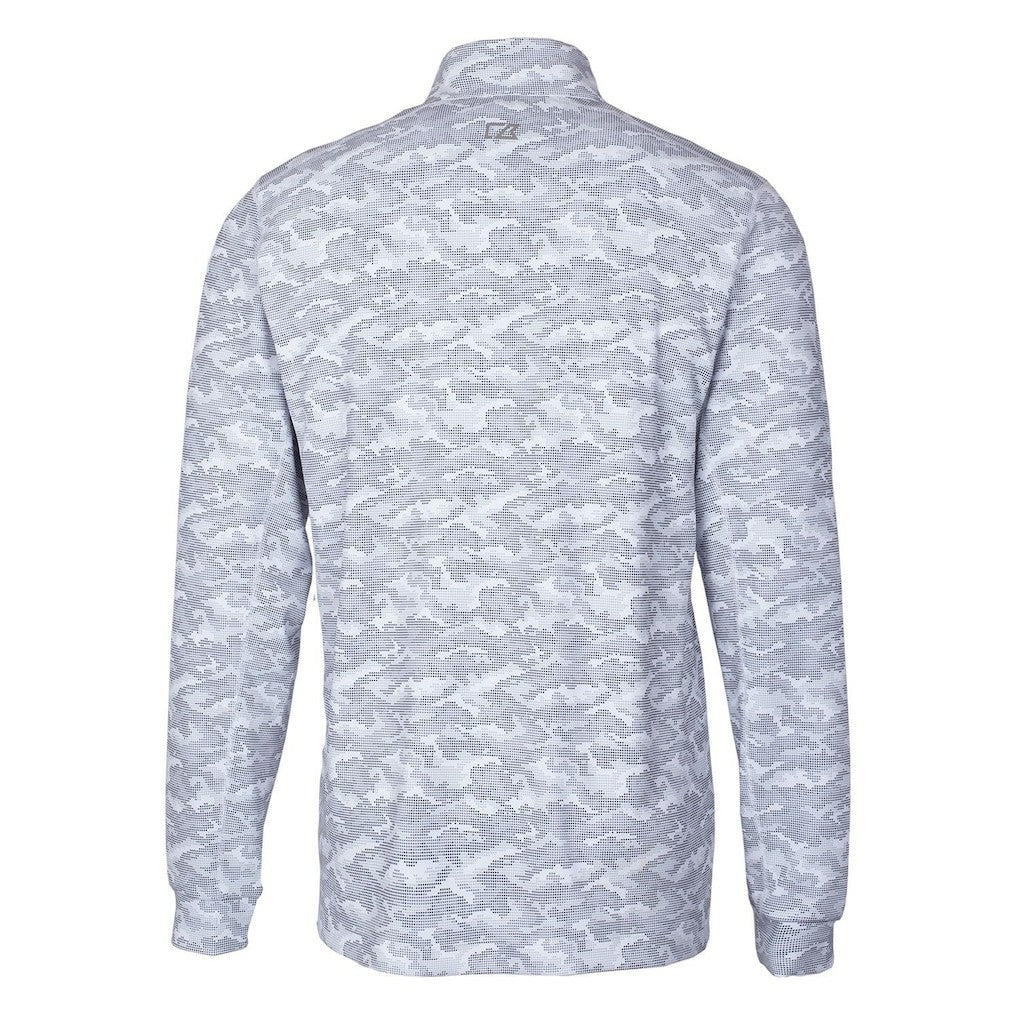 Cutter & Buck Throwback Logo Traverse Camo Print Stretch Quarter-Zip Pullover Top - Chicago Bears
