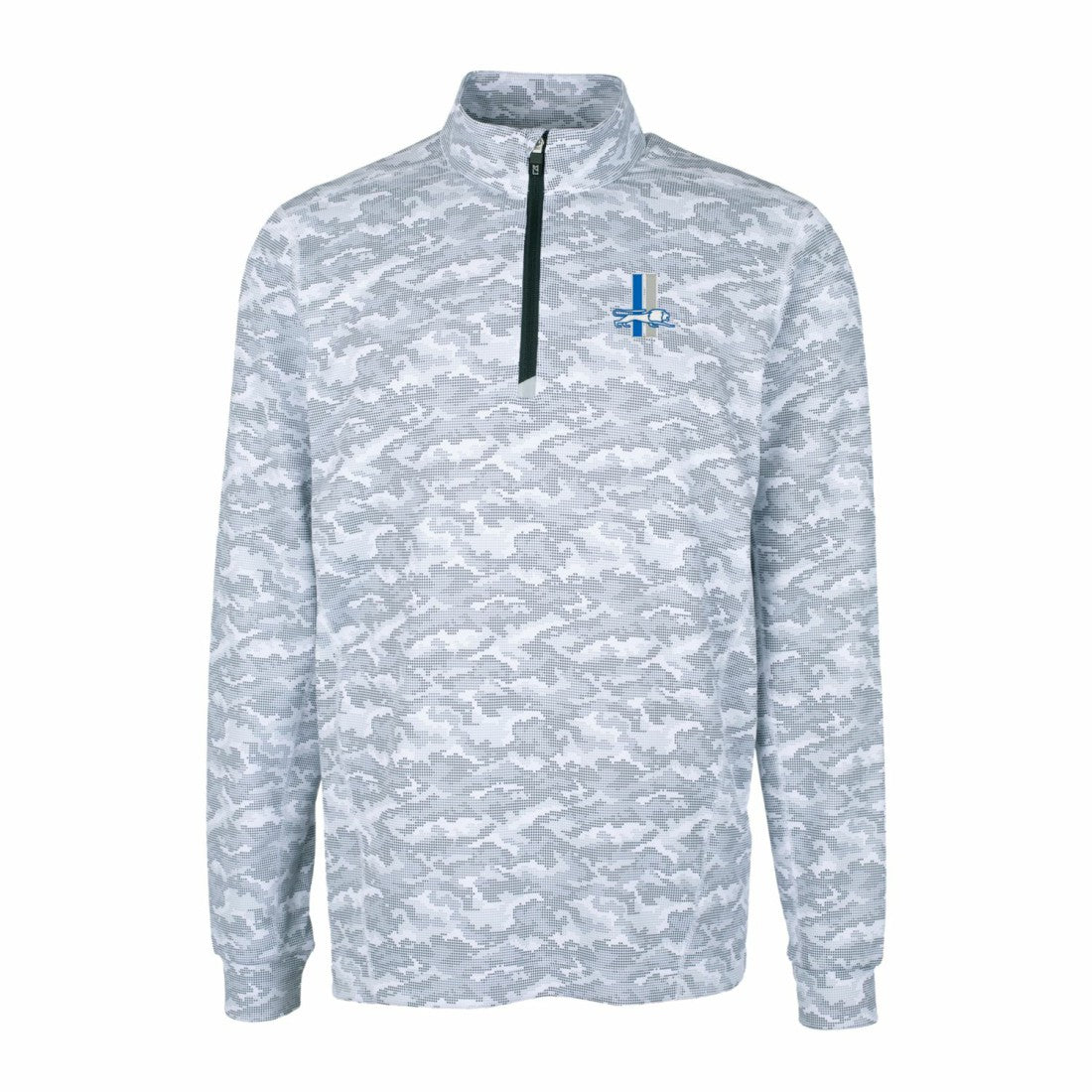 Cutter & Buck Throwback Logo Traverse Camo Print Stretch Quarter-Zip Pullover Top - Detroit Lions
