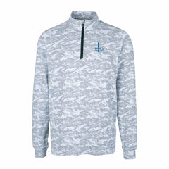Cutter & Buck Throwback Logo Traverse Camo Print Stretch Quarter-Zip Pullover Top - Detroit Lions